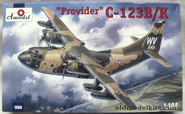 Amodel 1/144 C-123B/K Provider - USAF Elmendorf AFB  Alaska 1969 / USAF C-123K South Vietnam, 1404 plastic model kit